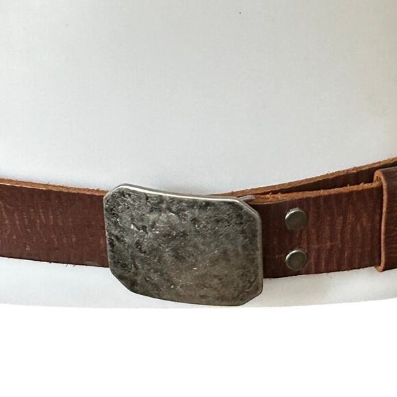 1970s Vintage Brutalist Artisan Leather Belt main image 7